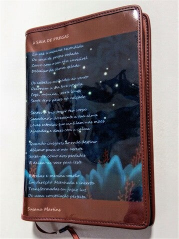 Capa proteção livros personalizada poemas