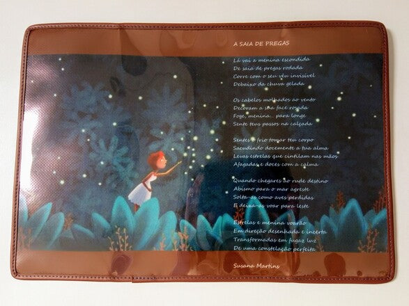 Capa proteção livros personalizada poemas